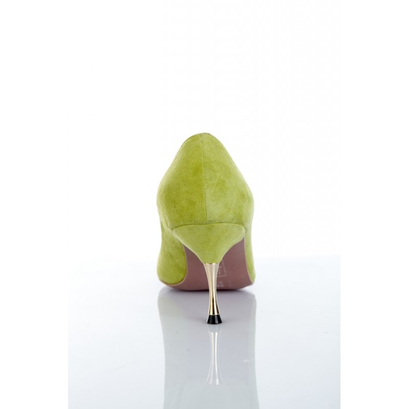 zapato-mujer-ante-verde-tacon-dorado