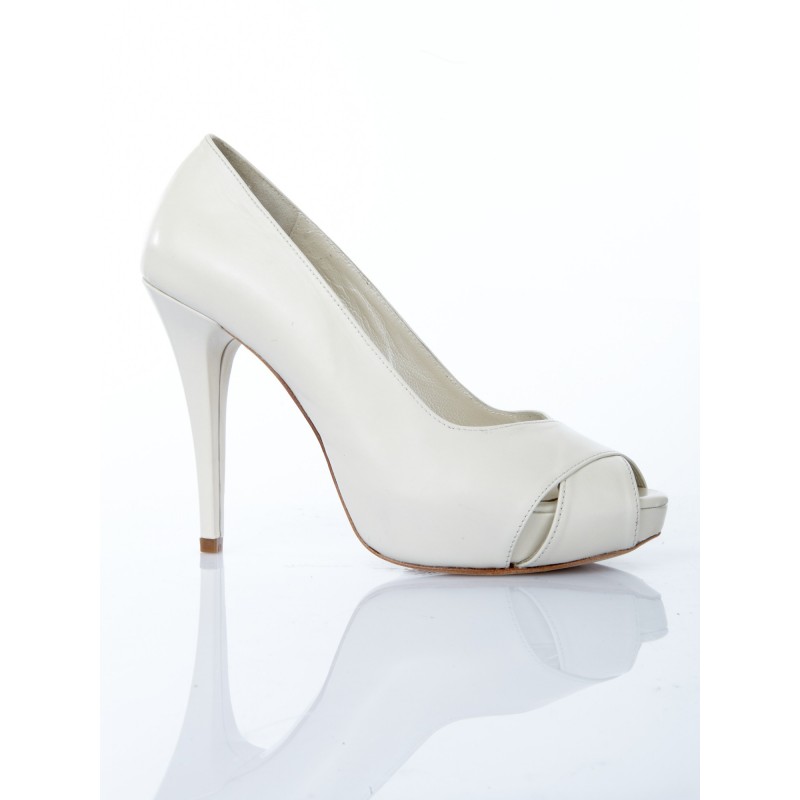 zapatos de novia blanco crudo tacon alto 12 cm