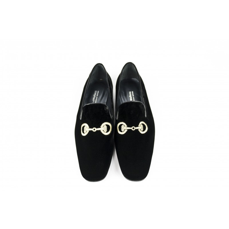 zapatos caballero slippers terciopelo negro