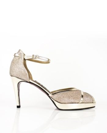 zapatos de novia glitter oro tacon 9 cm y plataforma