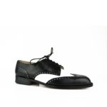 zapatos de hombre oxford hechos a mano en piel color negro y