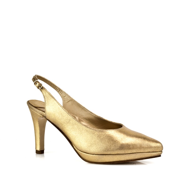zapatos de fiesta dorados mujer plataforma y tacon de 8 cm