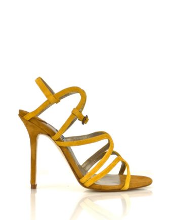 sandalias elegantes amarillas con tacon de 9 cm