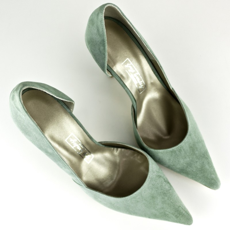 zapatos stilettos ante zafiro con tacon de 10 cm