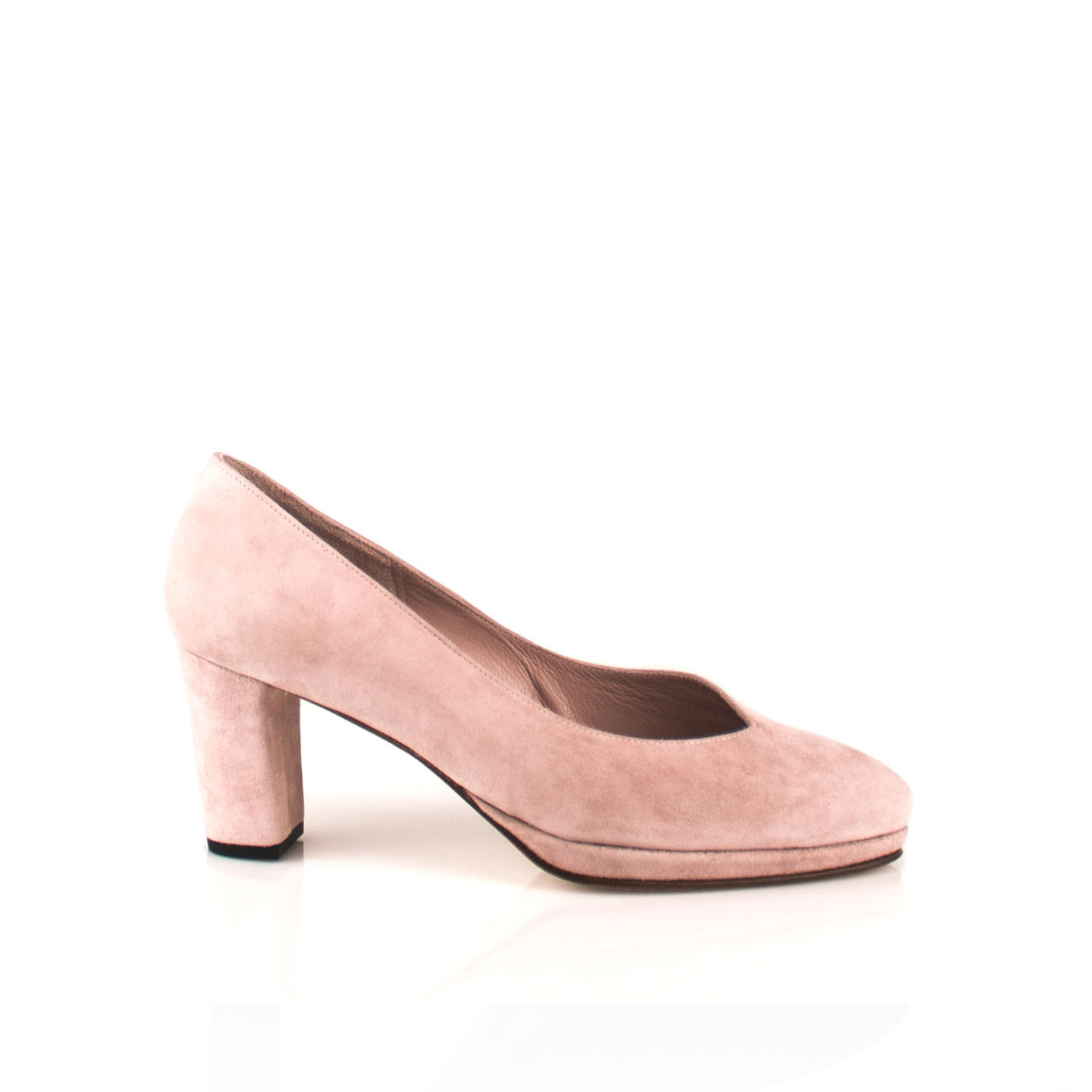 Zapatos ante rosa con plataforma tacon de 6 cm