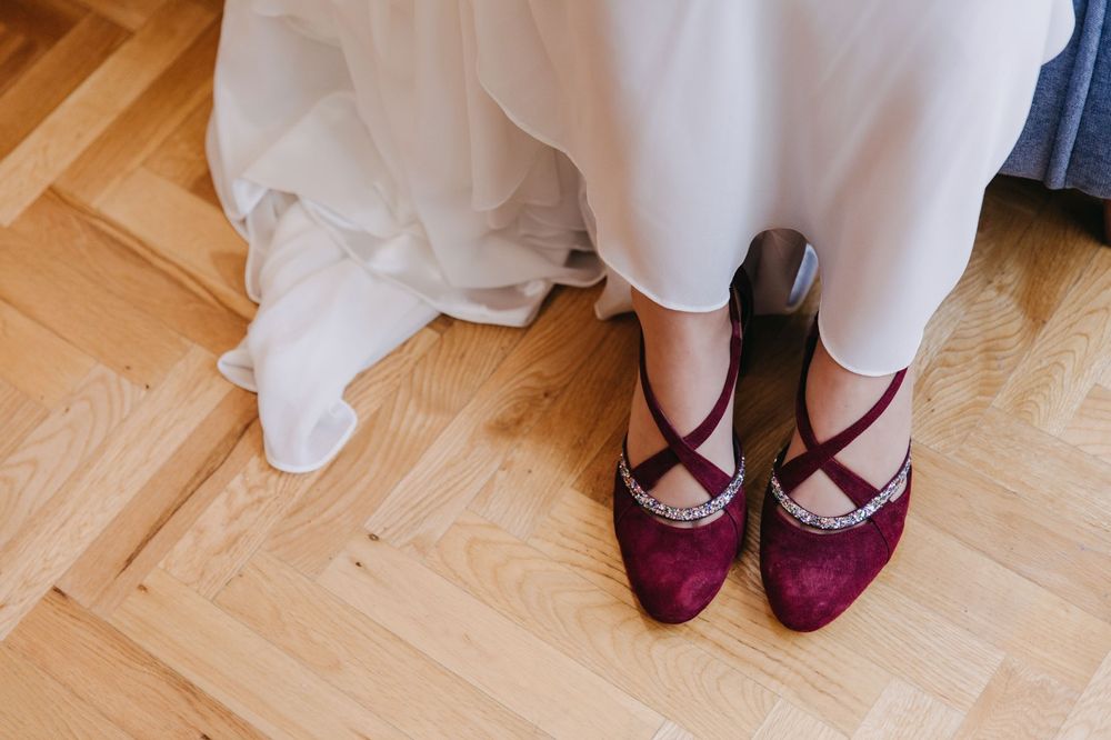 zapatos de novia burdeos